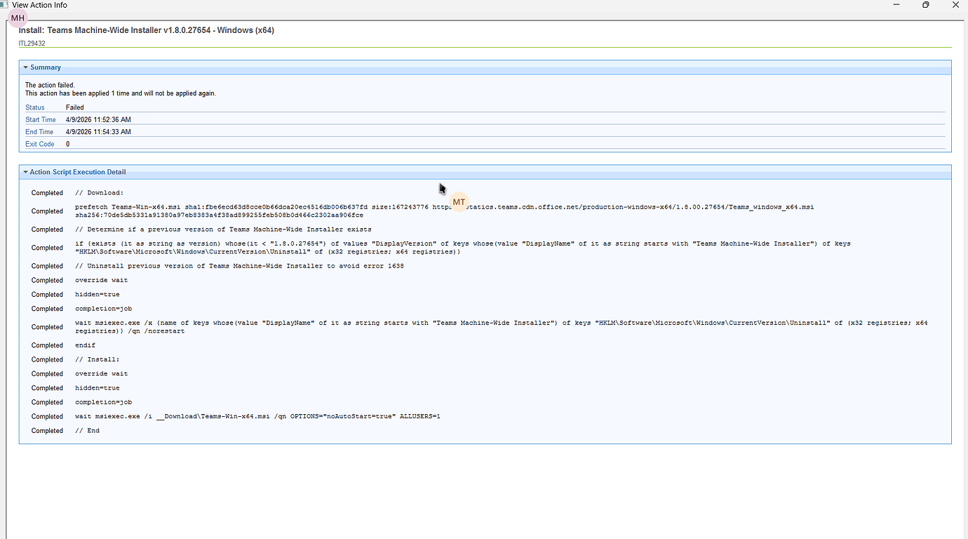 Strange Behavior in Action Statuses - BigFix Forum