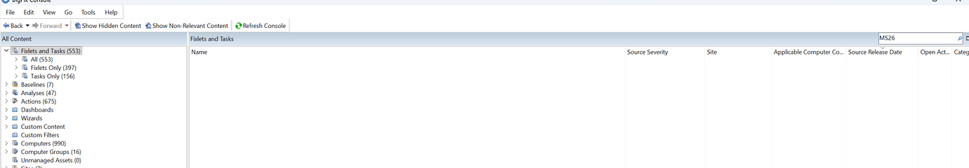 MS26-Jan does not show up in Fixlets and Task - Patch - BigFix Forum