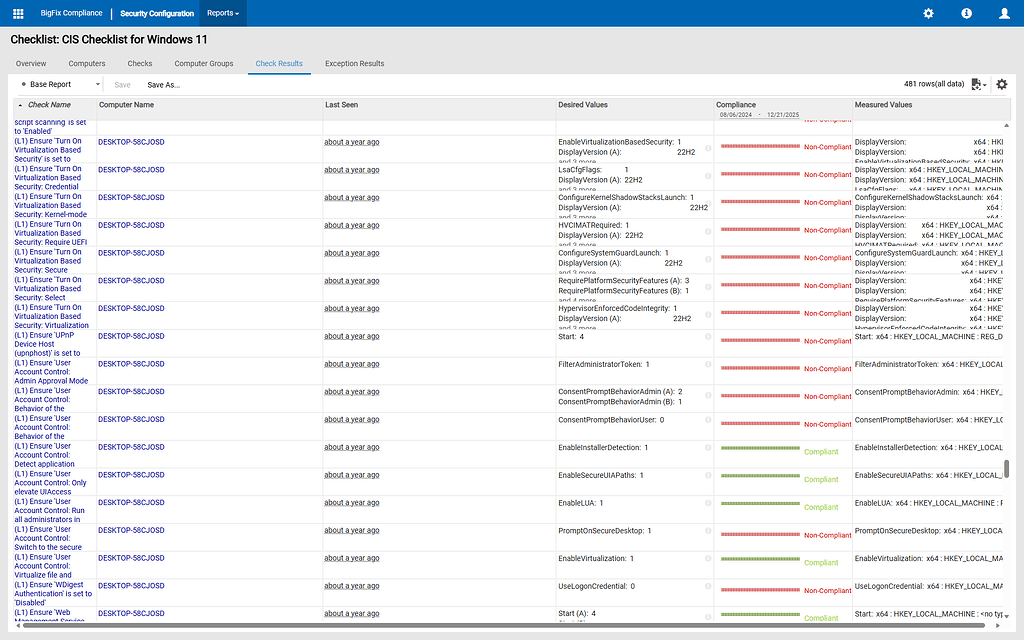 BigFix Compliance Report Column Width & Row Height Issues - Security ...