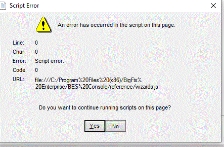 bigfix error